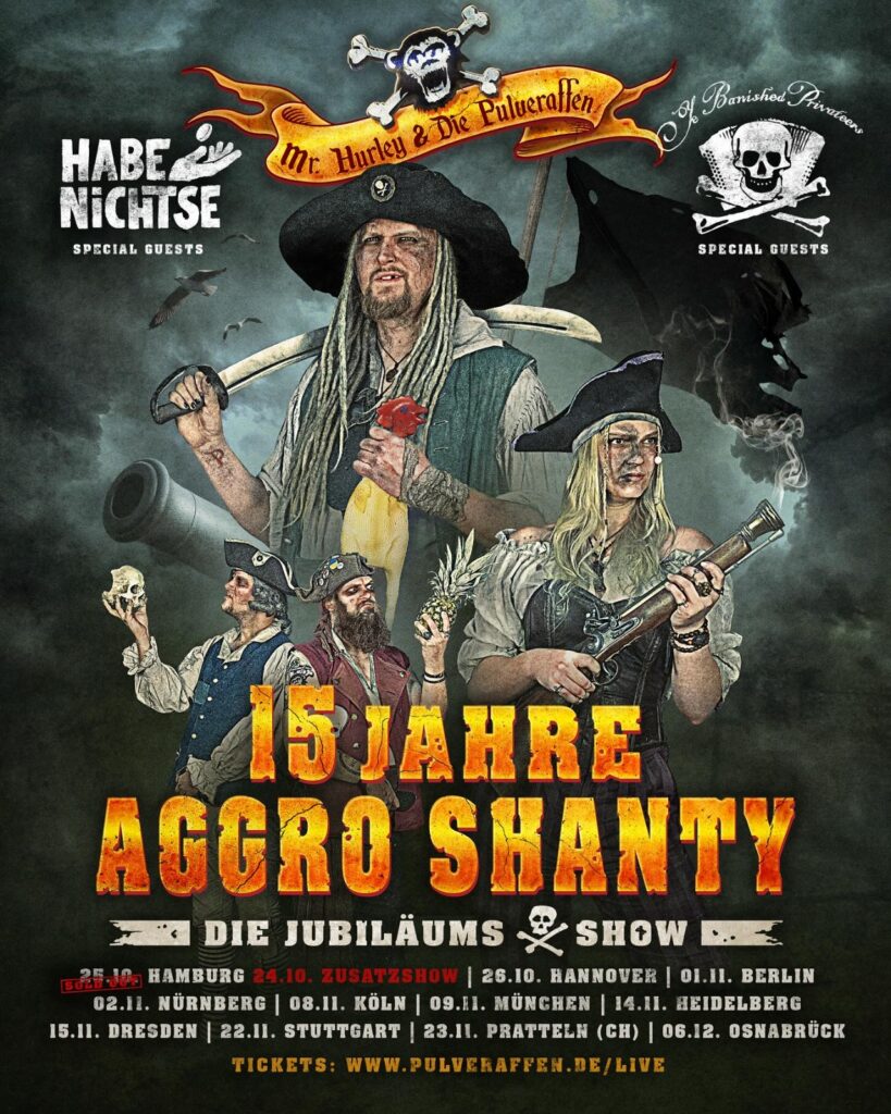 Mr.-Hurley-und-die-Pulveraffen-Tour-Flyer-1-819x1024 Mr. Hurley und die Pulveraffen gehen auf 15 Jahre Aggro Shanty Tour 2024