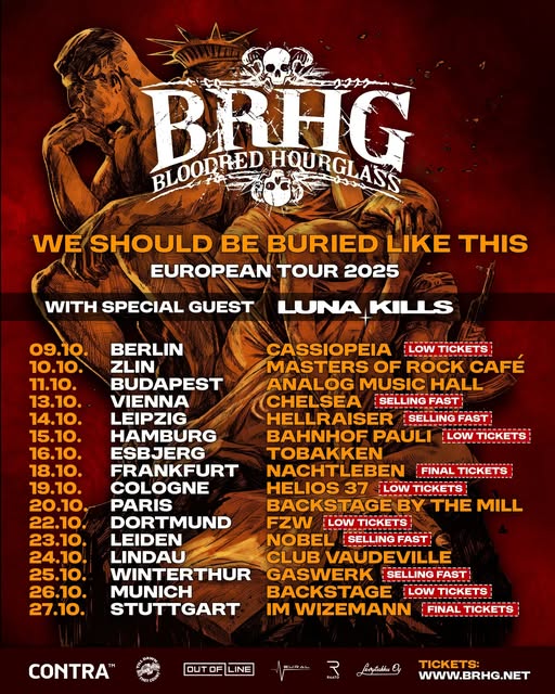 Bloodred-Hourglas Melodic Death mit Gravur: Bloodred Hourglass gehen auf Tour