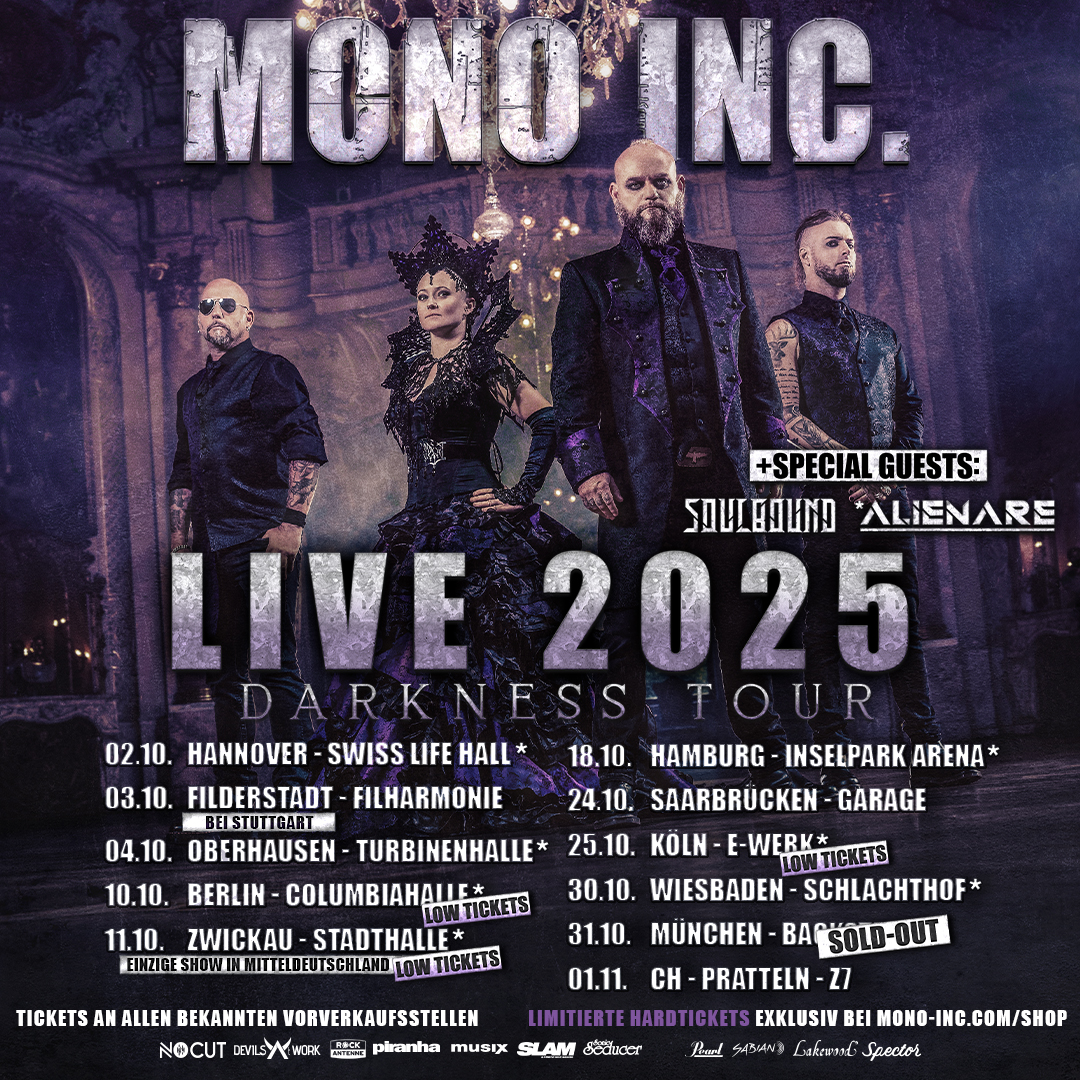 Mono-Inc Dunkelheit trifft auf Bühnenfeuer – MONO INC. gehen auf Darkness Tour 2025