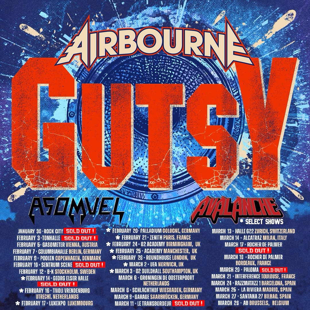 Flyer Hardrock mit Herz und Feuer – Airbourne auf GUTSY Tour