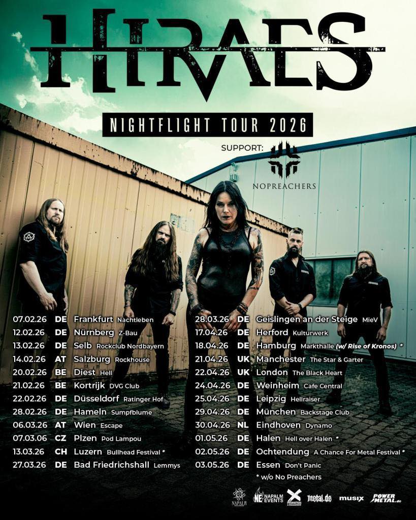 Tourflyer-1 Mit HIRAES Melodic Death Metal über den Wolken erleben