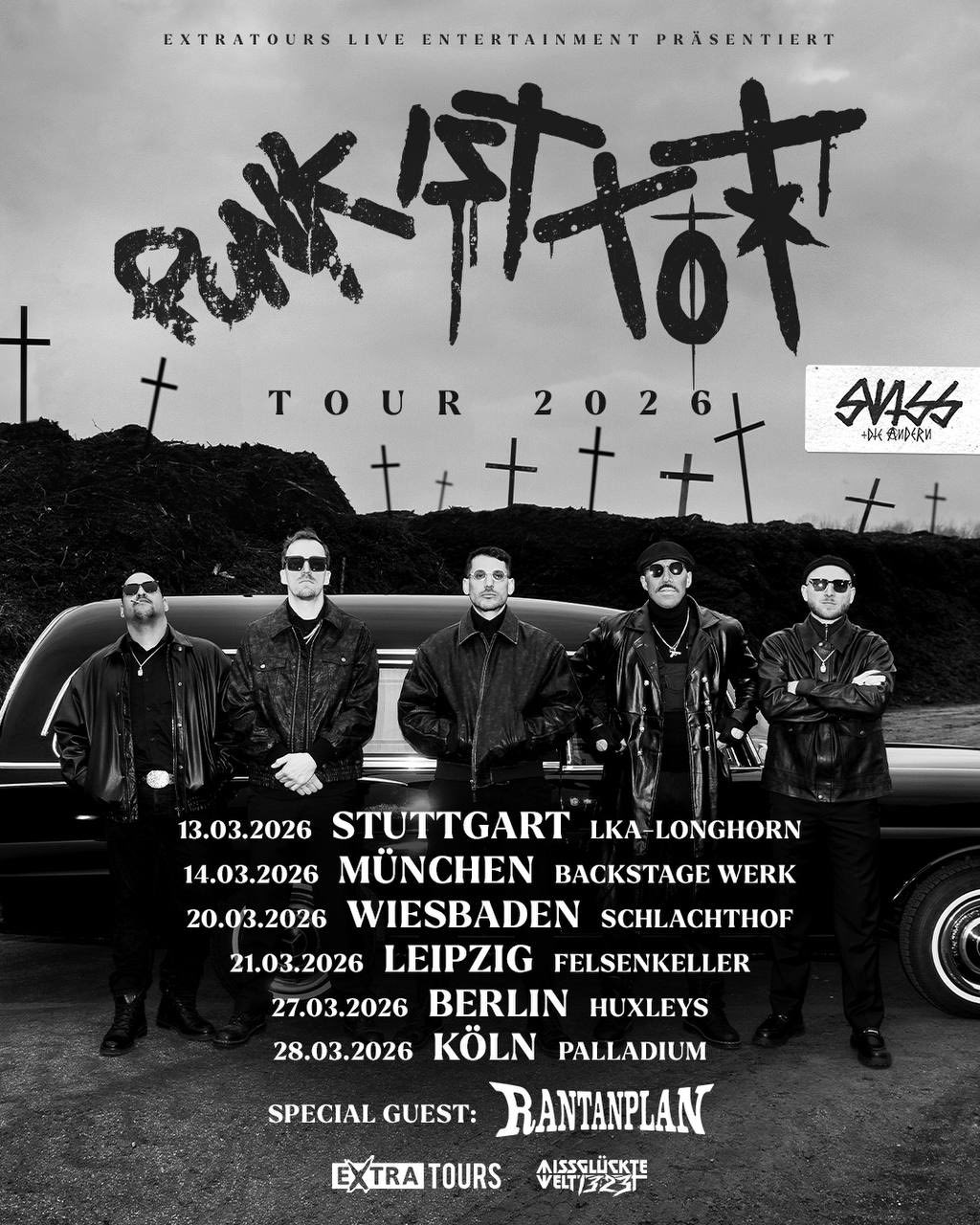 Punk-ist-tot-Tourflyer Swiss & Die Andern präsentiert die Punk ist tot Tour 2026