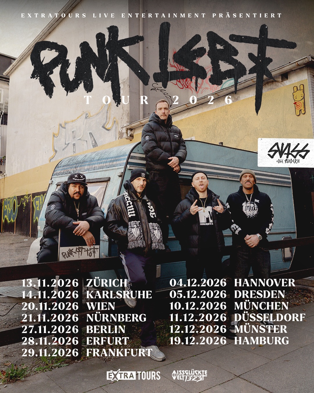 Punk-lebt-Tour-herbst Swiss & Die Andern präsentiert die Punk ist tot Tour 2026