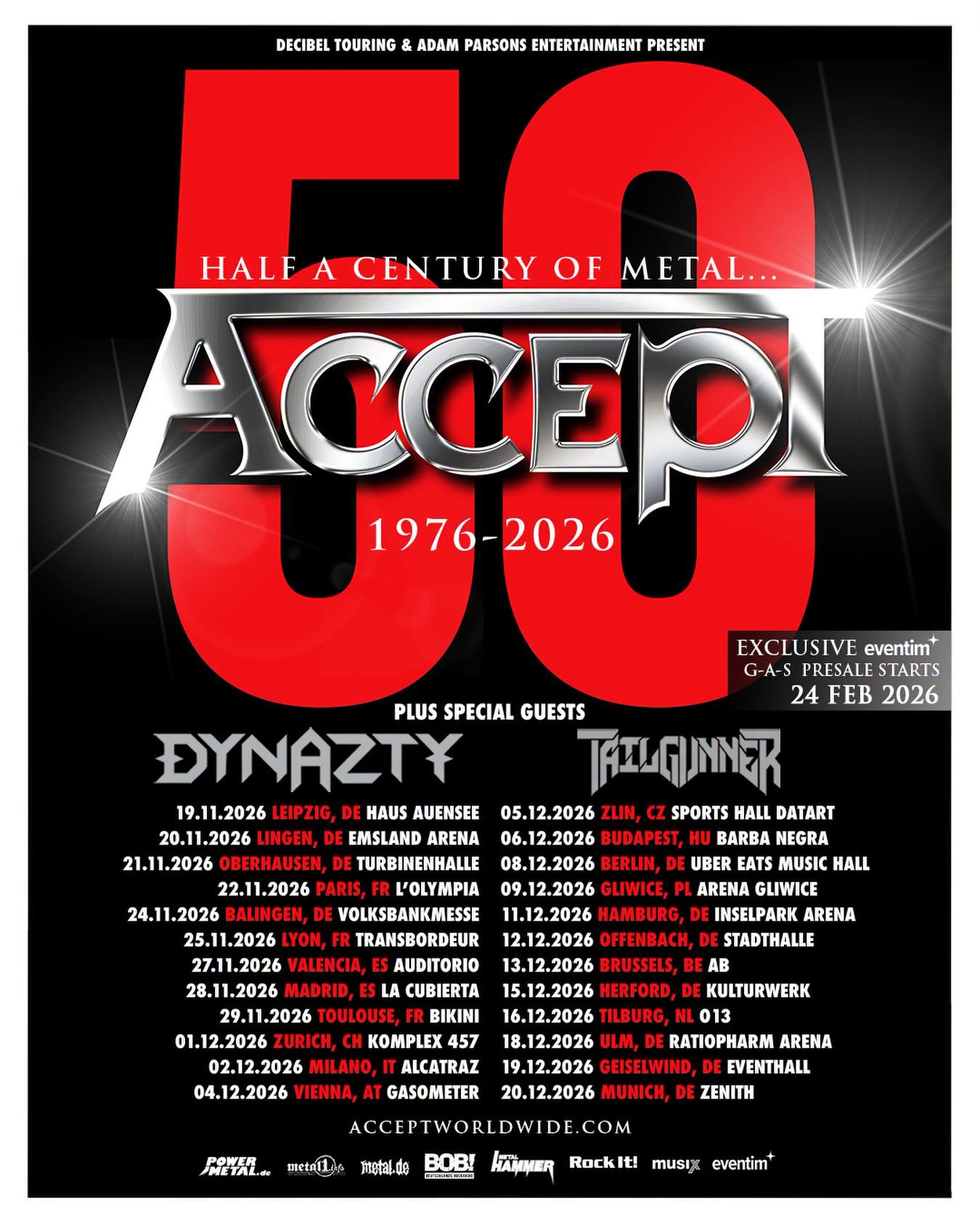 Tourflyer-1 Accept feiert 50 Jahre Heavy Metal: Die Jubiläumstour rollt an